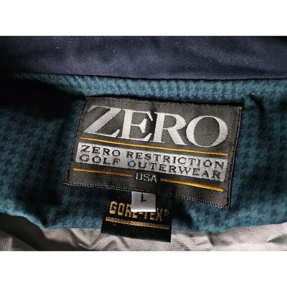 Large Jacket Zero Restriction Golf Outerwear USA Gore-Tex Green Quarter Button - Picture 4 of 7